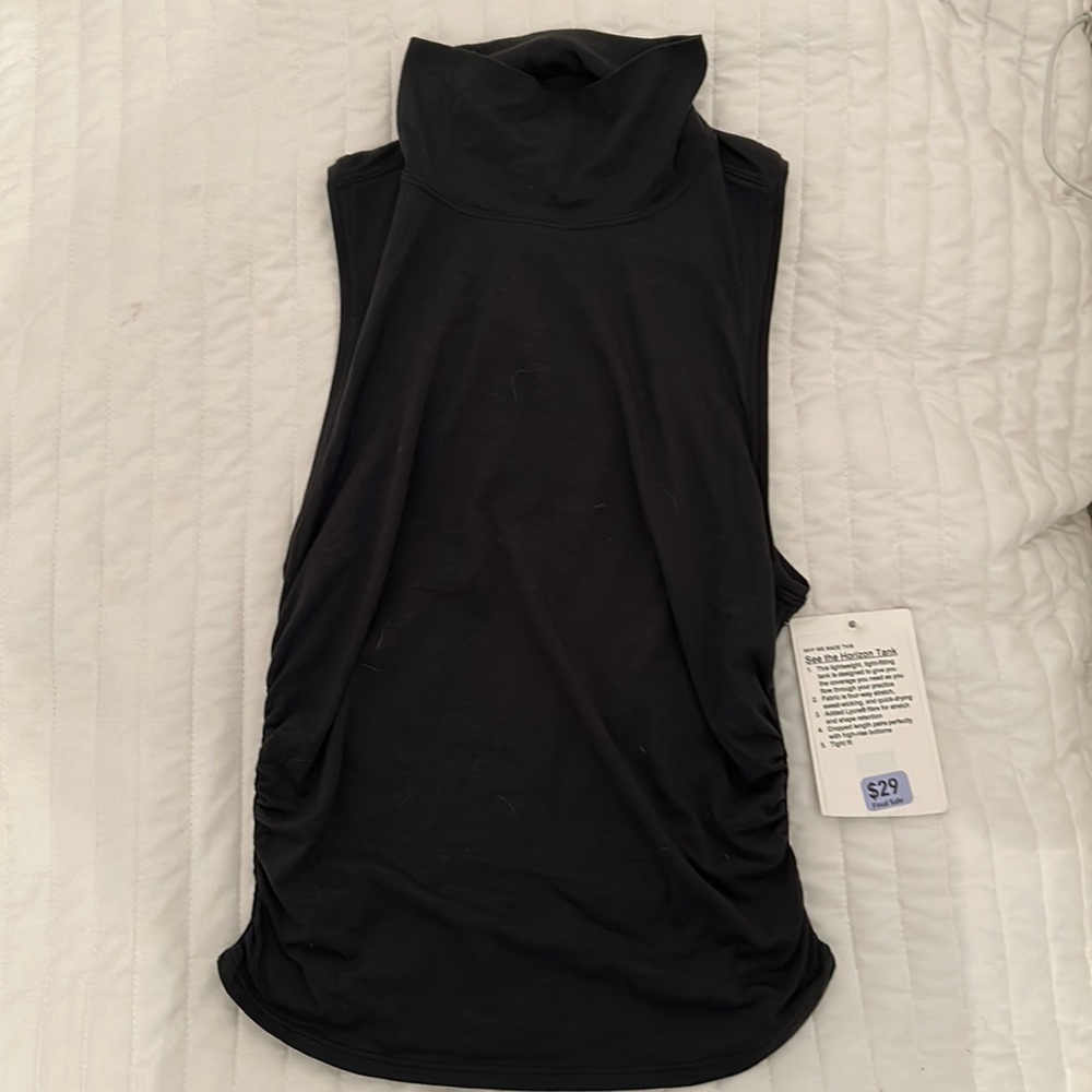 BRAND NEW LULU-LEMON black high neck tanktop